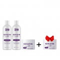 GLANS BOM VOOR HAAR! KERATIN SILK intensieve herstelset voor beschadigd haar: shampoo, conditioner en masker