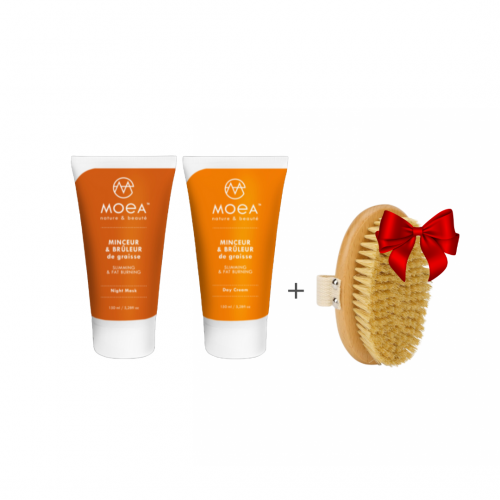 24-uurs anti-cellulite behandeling + CADEAU: 2-in-1 Borstel: voor het verminderen van cellulite en exfoliatie van de huid